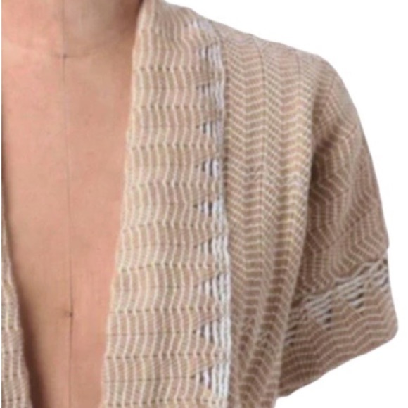 Anthropologie Bolero Small Medium Metallic Shimmer Open Front Topper Shimmering - Picture 3 of 12